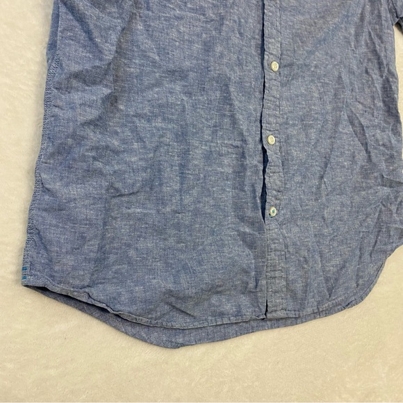 Tommy Hilfiger Shirt Men XL Chambray Short Sleeve Button Down Linen Blend - Picture 5 of 11